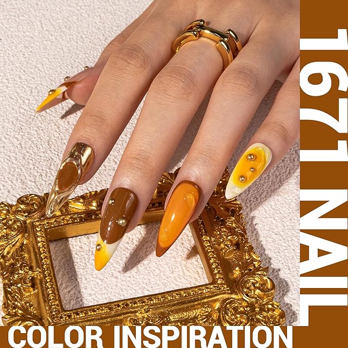 MelodySusie Thick Brown Gel Nail Polish,0.5fl oz Fall Autumn Color Soak Off UV LED Brown Gel Polish Halloween Christmas Gift for Women Nail Art Manicure Salon DIY Nail Design Decoration at Home-1671
