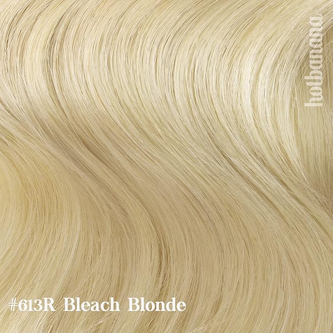 HOTBANANA Human Hair Clip in Hair Extensions, Bleach Blonde Hair Extensions 120g Clip in Hair Extensions Real Human Hair Straight Remy Hair Clip Ins 20 Inch 7pcs