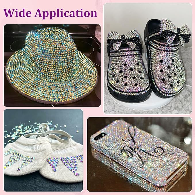 30000Pcs AB Rhinestones for Bedazzling with B7000 Jewelry Glue, Bedazzler Kit Flatback Gems, Resin Rhinestones for Crafting Crafts Clothing Shoes Fabric Nail Art Assorted Size 2/3/4/5/6mm