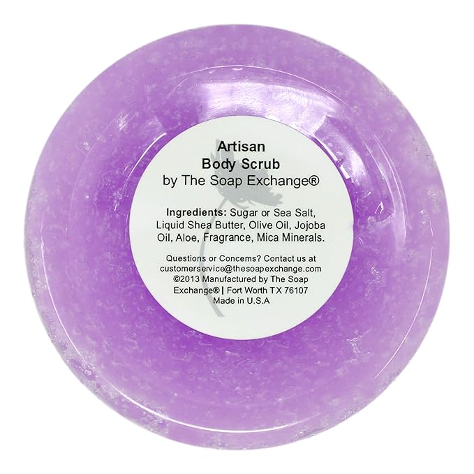 The Soap Exchange Sugar Body Scrub - Lavender Scent - Hand Crafted 8 fl oz / 240 ml Natural Artisan Skin Care, Shea Butter, Exfoliate, Moisturize, & Protect. Made in the USA.