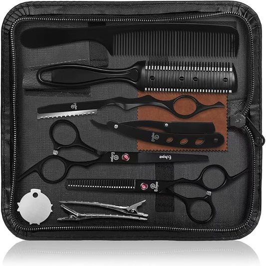 6.5 inch Hair Cutting Scissors Set with Razor, Professional Barber Hairdressing Texturizing Salon Haircut Scissor Japanese Stainless Steel