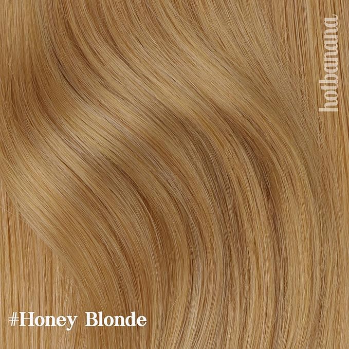 HOTBANANA Human Hair Clip in Hair Extensions, Honey Blonde 120g Clip in Hair Extensions Real Human Hair Straight Remy Hair Clip Ins 22 Inch 7pcs