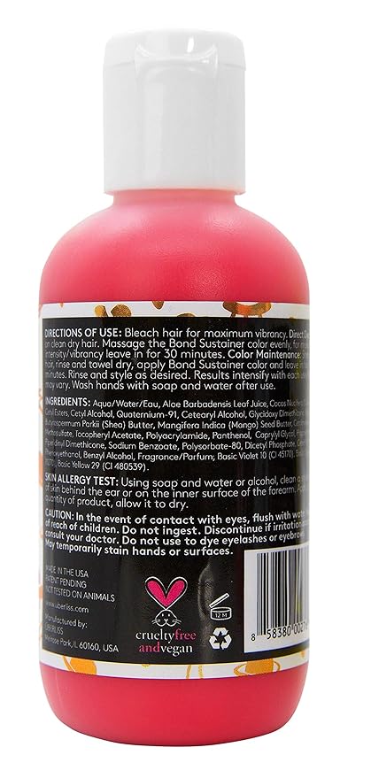 Bond Sustainer Color (Neon Comet Orange) 3.7oz - Color Depositing Conditioner - Semi Permanent Direct Dye - Rebuild Broken Bonds - For Healthy Hair