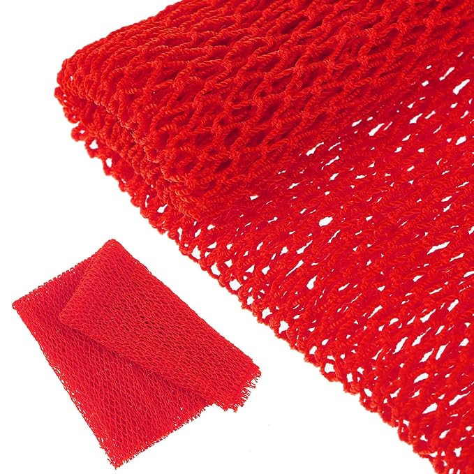 Geiserailie African Net Sponge Long Bathing Net Shower Body Scrubber Back Scrubber Skin Smoother Bathing Sponge for Daily Use or Stocking Stuffer(Red)