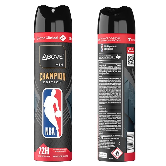 Above NBA – Chicago Bulls Deodorant Gift Set – A Giftable Set for Bulls Fans – Antiperspirant Spray, 4 Signature Scents, 72h Protection, Dry Spray, No Stains – 5.07 oz, Pack of 4