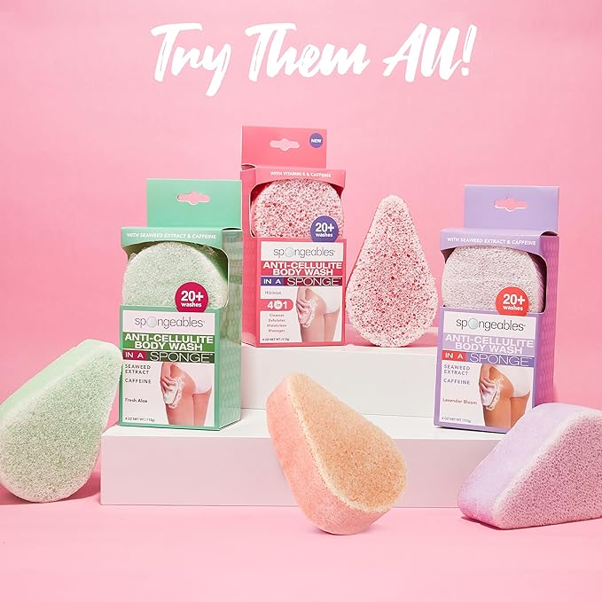 Spongables Pedi Scrub Foot Exfoliating 20+ Wash Sponge, Clean & Fresh, 3 Count