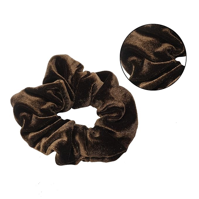 Dofash 3Pcs Excellent Velvet Traceless Beauty Thermal Twisters Hair Scrunchies Assorted Color With Delicate Bag For Girls And Woman （Black +Brown+Blonde)