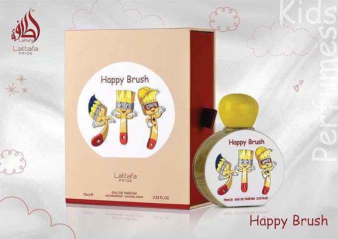 Lattafa Pride Happy Brush for Kids Eau de Parfum Spray, 2.53 Ounce / 75 ml