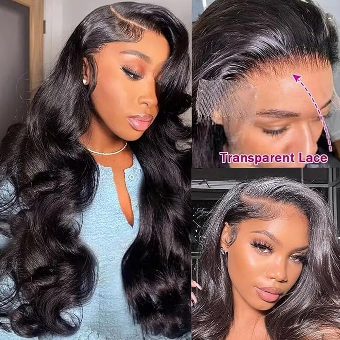 28 Inch Body Wave Lace Front Wigs Human Hair 13x6 HD Lace Front Wigs Pre Plucked 180 Density Brazilian Virgin Human Hair Lace Front Wigs with Baby Hair for Women