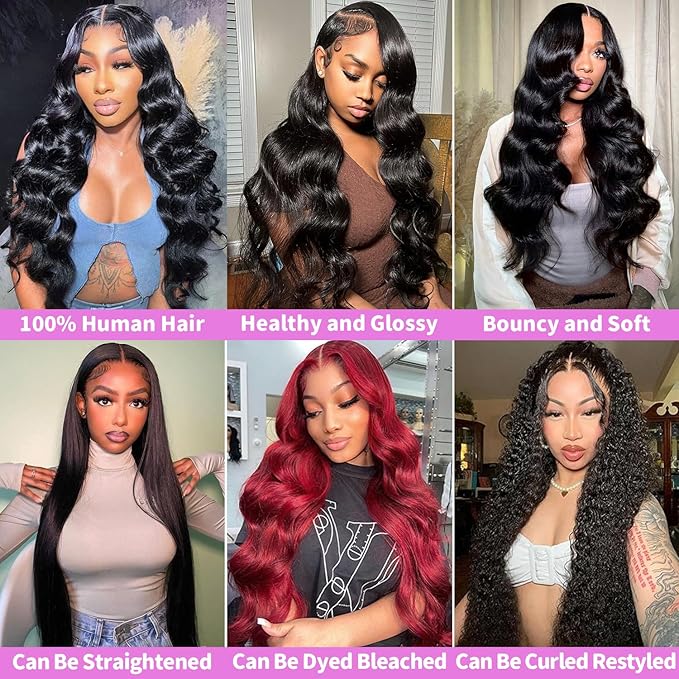 12A Human Hair Bundles 14 16 18 Inch Body Wave Bundles Human Hair 100% Unprocessed Brazilian Virgin Hair Body Wave 3 Bundles Deals Human Hair Extensions Quick Weave For Black Women Natural Black