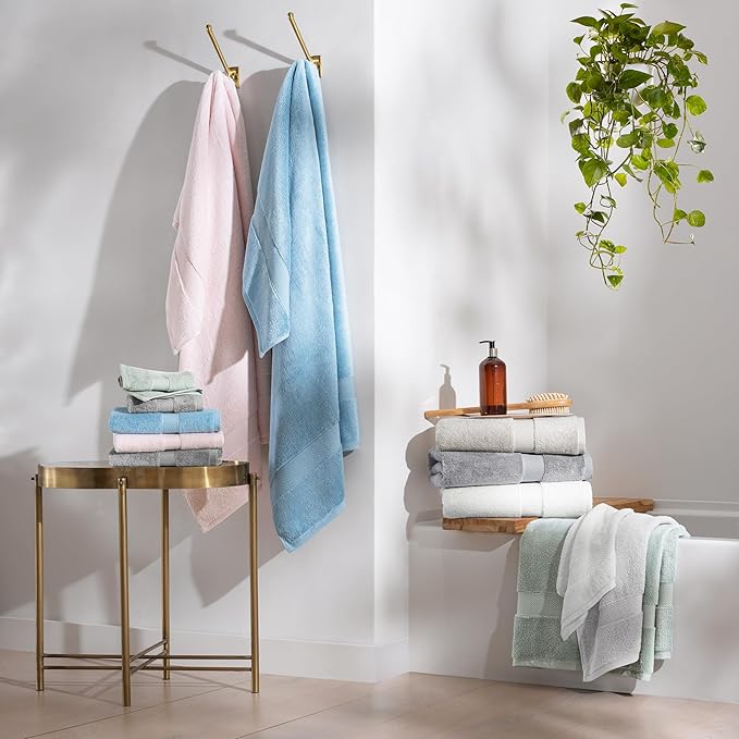 Aston & Arden Egyptian Hand Towels - Pack of 6 - Oversized Ultra Soft Thick & Absorbent, 100% Ringspun Egyptian Cotton Bathroom Towel for Spa, Hotel, 600 GSM, 16 x 30 in, Tan
