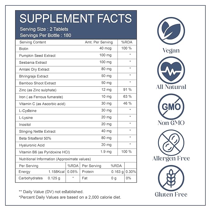 Hair Growth Supplement | 360 Tablets - 6 Months Supply | Support Thicker, Fuller Healthy Hair Growth For Men & Women - Advanced Hair Growth 17 in 1 Formula