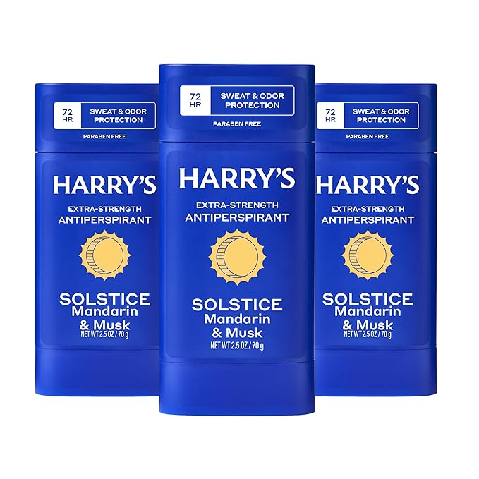Harry's Extra-Strength Antiperspirant Deodorant, Sweat & Odor Control Antiperspirant for Men, Solstice, 2.5 oz Pack of 3