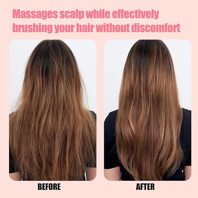 KUWA Detangling Brush for Curly, Thick & Straight Hair - Paddle Brush for Wet & Dry Hair - Pain-Free Detangling