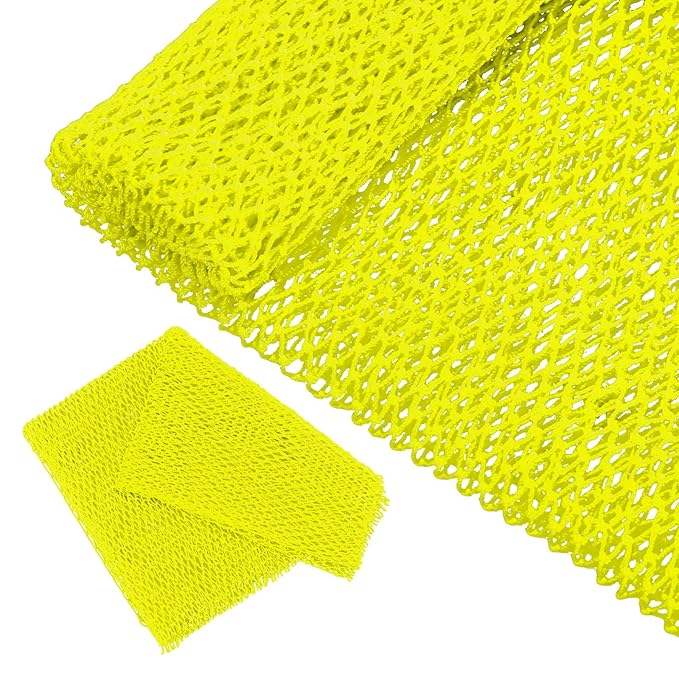 Geiserailie African Net Sponge Long Bathing Net Shower Body Scrubber Back Scrubber Skin Smoother Bathing Sponge for Daily Use or Stocking Stuffer(Luminous Yellow)