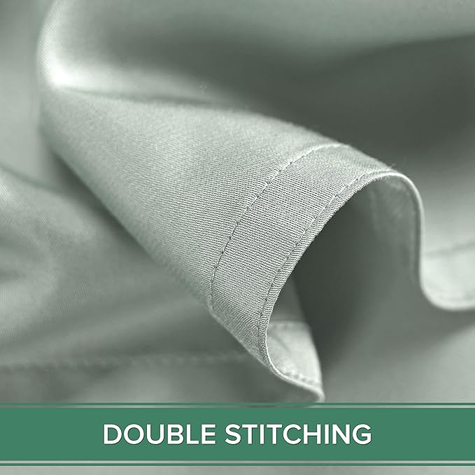Pure Bamboo Twin XL Sheets, Genuine 100% Organic Viscose Derived from Bamboo Bed Sheet Set, Luxuriously Soft & Cooling, Double Stitching, 2 Year Quality Promise (Twin XL, Sea Glass)