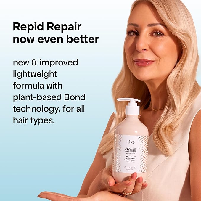 BONDIBOOST Rapid Repair Bond Builder + Conditioner for Damaged Hair [10.14 fl oz], Strengthen + Hydrate + Restores Hair Health with Deep Conditioning Treatment