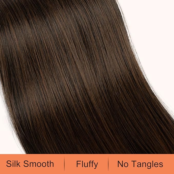 SEIKEA 28" Drawstring Ponytail Extension for Black Women Long Straight Fake Hair Natural Soft Clip in Hair Extensions Synthetic Heat Resistant Hairpiece Natural Black/Pink