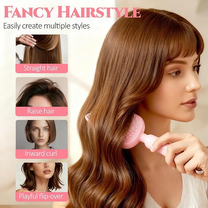 Self Cleaning Hair Brush, Retractable Hair Brush, Massage Comb With Retractable Bristles, Ergonomic Handle Hair Comb, One-pull Clean Anti Static Brushs, Hairs Styling Tools for All Hairs Types (Pink)