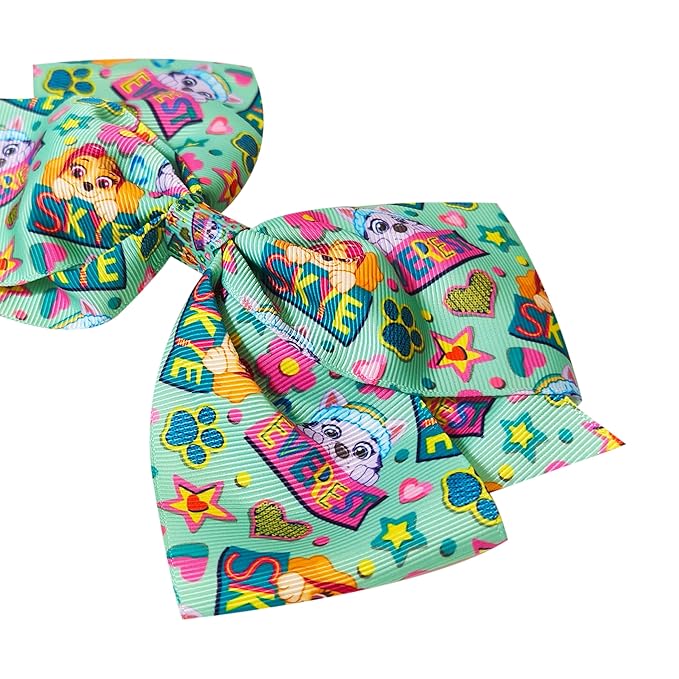 LUV HER Paw Patrol Single Hair Bow For Girls - One Large Printed Hair Bow Featuring your Favorite Paw Patrol Characters - Alligator Clip - Hair Bows for Daily Styling or Special Occasion, Ages 3+