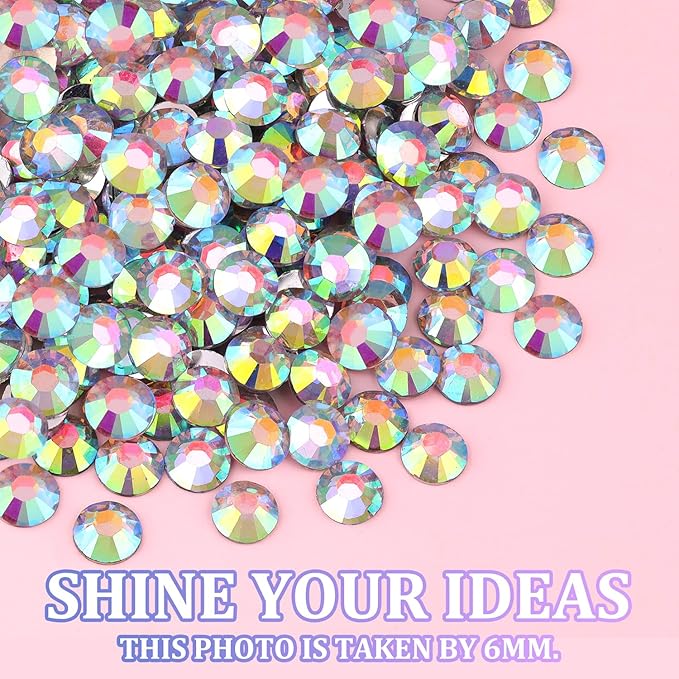 30000Pcs AB Rhinestones for Bedazzling with B7000 Jewelry Glue, Bedazzler Kit Flatback Gems, Resin Rhinestones for Crafting Crafts Clothing Shoes Fabric Nail Art Assorted Size 2/3/4/5/6mm