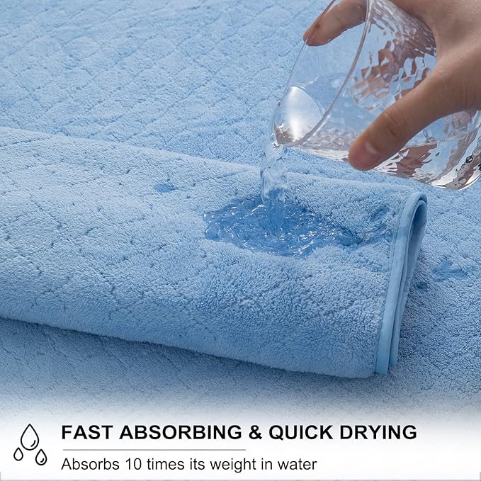 Ycosy Extra Large Bath Towels Set 35x70 Inches - Blue Luxury 600 GSM Oversized Bath Sheet Towel,Ultra Soft Microfiber - Quick Dry,Highly Absorbent Shower Towels Spa Hotel Bathroom Towel Set (4-Pack)