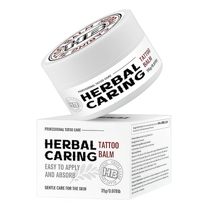 Tattoo Aftercare Balm Herbal Tattoo Healing Cream 35g Fast Absorbing, Non Greasy, Gentle Skin Care Helps Moisturize, Reduce Dryness Support Vibrant Ink Colors