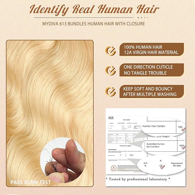 613 Bundles Human Hair 28 28 28 Inch Blonde Body Wave Human Hair Bundles 100% Unprocessed 12A Virgin Hair Weave Extensions