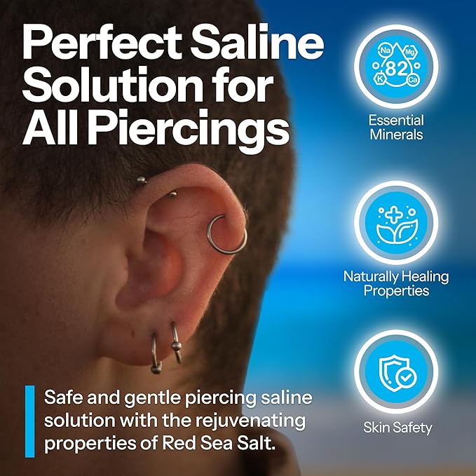 H2Ocean 2+2 Piercing Aftercare Spray Bundle Sea Salt Keloid & Bump Treatment, Wound Care Spray