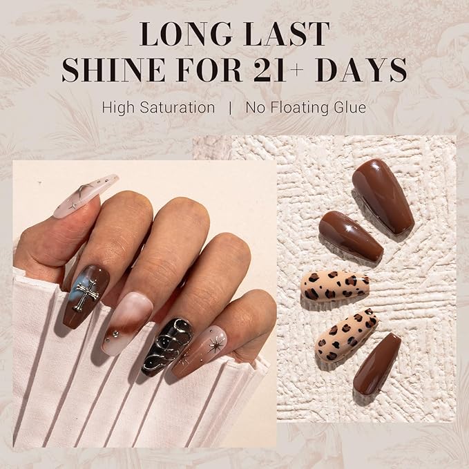 MelodySusie Americano Brown Gel Nail Polish,0.5fl oz Nails Soak Off UV LED Caramel Brown Gel Polish Gift for Women Nail Art Manicure Salon DIY Nail Design Decoration at Home-534-A2205