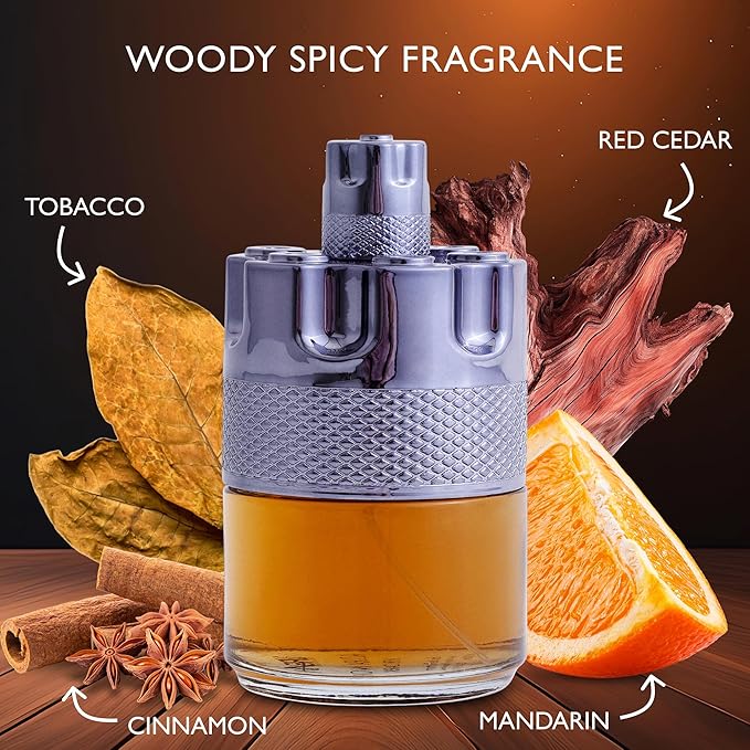 Azura Noir After Dark Eau De Parfum for Men - Woody Spicy Fragrance - Long-Lasting Cologne Choice For Daily Wear - Top Notes of Lemon, Mandarin Orange, Lavender 7 Cinnamon - Elegant 100ml Bottle