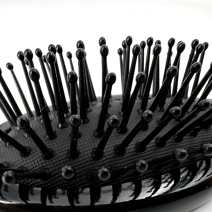 Phillips Brush Luxe Oval Paddle Purse Sized Hair Brush, Sleek Black Color with Gold Accents – 7 inch Detangler Paddle Brush from the Luxe Series by Phillips Brush