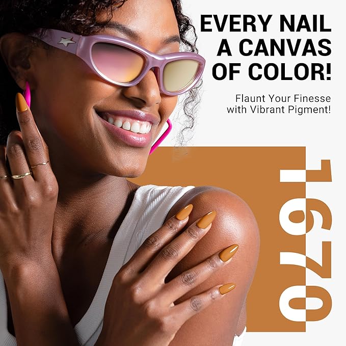 MelodySusie Thick Yellow Gel Nail Polish,0.5fl oz Fall Pumpkin Color Soak Off UV LED Fall Gel Polish Halloween Christmas Gift for Women Nail Art Manicure Salon DIY Nail Design Decoration at Home-1670