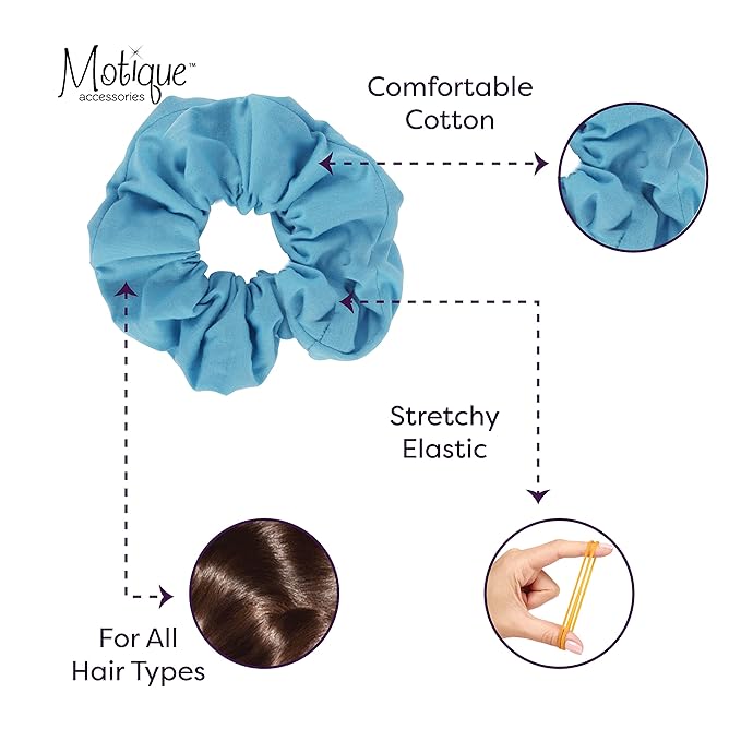 Jumbo Cotton Scrunchie Hair Tie - Light Blue