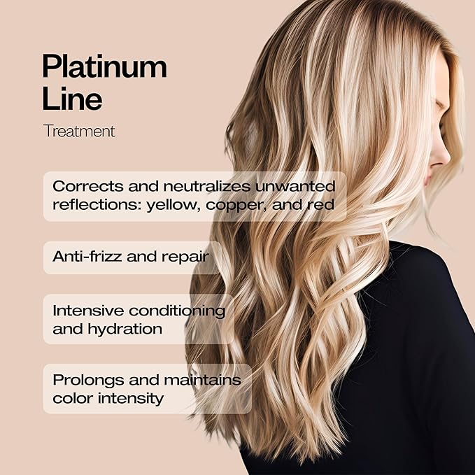 abril et nature - Platinum Professional Mask - For Blonde, Bleached, Highlighted, and/or Gray Hair - Violet Toner - Goodbye Yellow Tones - Platinum Appearance - 1000 ml
