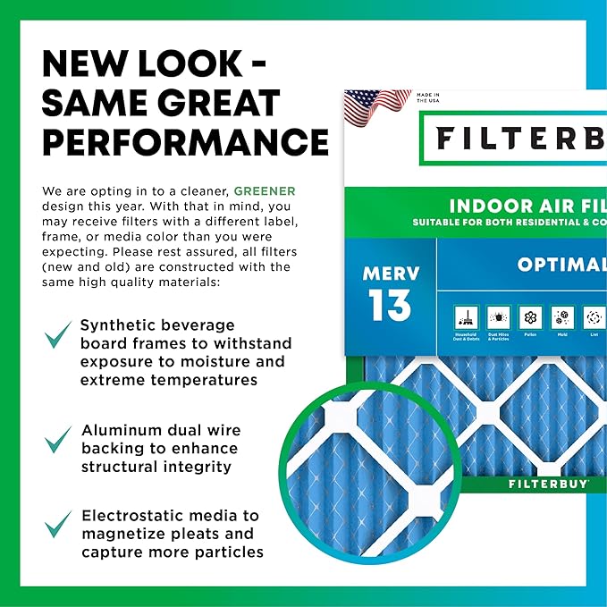 Filterbuy 10x18x4 Air Filter MERV 13 Optimal Smoke & Allergy Defense (12-Pack), Electrostatic Pleated HVAC AC Furnace Filters Replacement, Made in USA (Actual Size: 10.00 x 18.00 x 3.63)