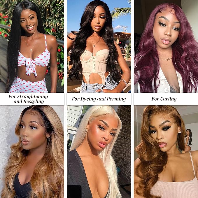 Hairro Sew in Hair Extensions Real Human Hair, 100g/bundle Weave Weft for Women Adding Volume and Length, for DIY Beauty Dating Party, 18 Inch One Bundle Body Wave #613 Bleach Blonde