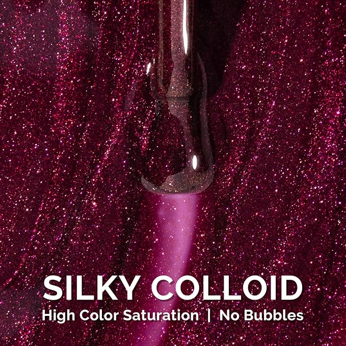MelodySusie Purple Glitter Gel Nail Polish,0.5fl oz Soak Off UV LED Dark Purple Sparkle Glitter Gel Polish Gift for Women Nail Art Manicure Salon DIY Nail Design Decoration at Home-1748