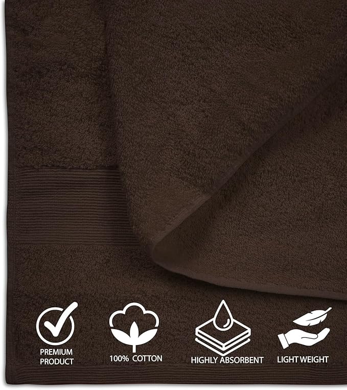 Softolle 100% Cotton Luxury Bath Sheets - Pack of 2 (35" x 70") | Super Soft, Quick-Dry & Highly Absorbent Towels for Bathroom, Home, Spa & Gym (Dark Brown)