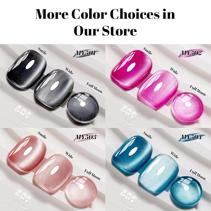 YTD Likomey Cat Eye Gel Nail Polish,Silk Glass 15ml Black Magnetic Shimmer Glitter Moonlight Jelly Shiny Salon Home Fall Winter UV Color Varnish with Magnet Stick,HEMA Free TPO Free,MY501