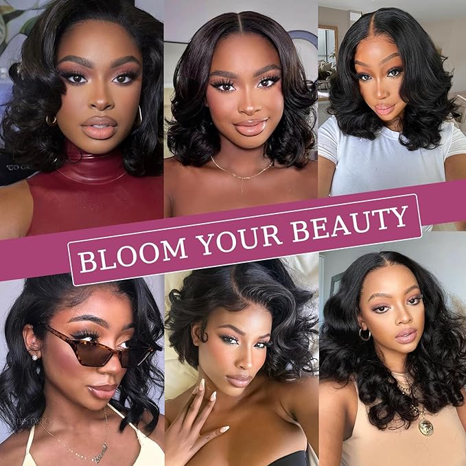 12A Brazilian Virgin Human Hair Body Wave 4 Bundles (12-12-14-14 Inch) – Unprocessed, Natural Black, Quick Weave for Occasion & Daily Looks