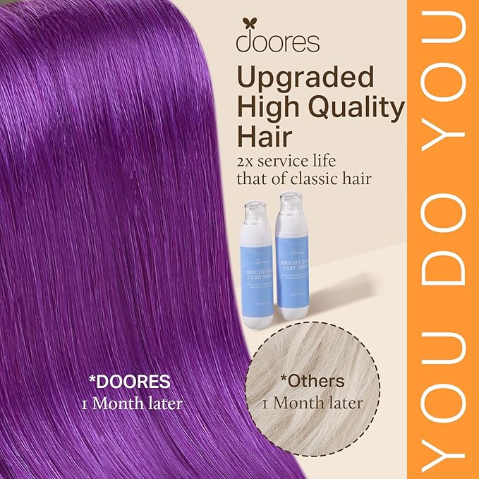 Doores Itip Human Hair Extensions, Purple 20 Inch 25g/25s, Human Hair Extensions, Keratin Tip Extensions For Women