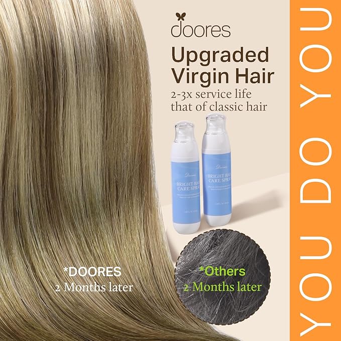 DOORES U Tip Hair Extensions Human Hair, Walnut Brown to Ash Brown And Bleach Blonde 20 Inch 50g/50s, K Tip Extensions