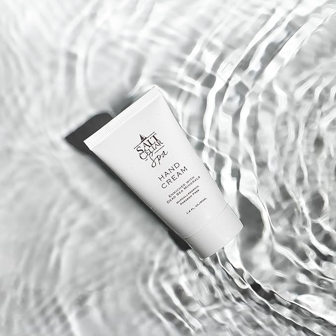 Salt Cellar Spa Dead Sea Mineral Hand Cream, Moisturizer Lotion for Dry, Cracked Skin Enriched with Glycerin, Olive Oil, Paraben Free, Fast Absorbing, Travel Size 1.4 FL oz (40 ml)