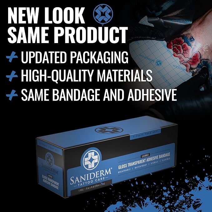 Saniderm Original Tattoo Aftercare Bandage (Large Roll, 8 in x 8 yd)