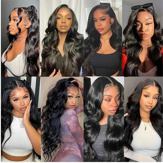 12A Human Hair Bundles 22 24 26 28 Inch Body Wave 100% Unprocessed Hair 4 Bundles Deals Extensions Quick Weave Human Hair Natural Black Color