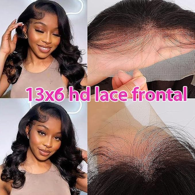 18 Inch 13x6 HD Lace Frontal Body Wave 0.1mm SKINLIKE Ultra Thin Invisible HD Lace Frontal Closure Melt Into Skin Easily Pre Plucked With Baby Hair 12A Grade Brazilian Human Hair