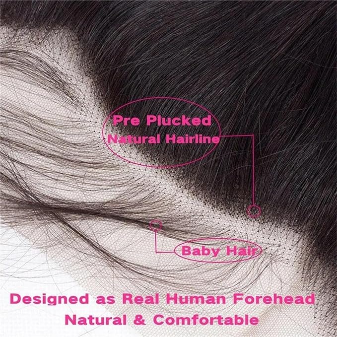 14 Inch 13x4 Lace Frontal Body Wave Ear to Ear HD Transparent Frontal Closure With Baby Hair Free Part Virgin Human Hair Natural Hairline 150% Density