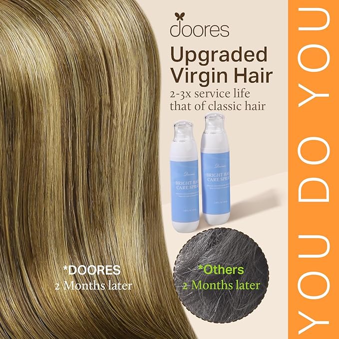 Doores I Tip Extensions, Medium Brown Highlighted Dirty Blonde 14 Inch 100g/200s, Hair Extensions Real Human Hair, I Tip Hair Extensions Human Hair