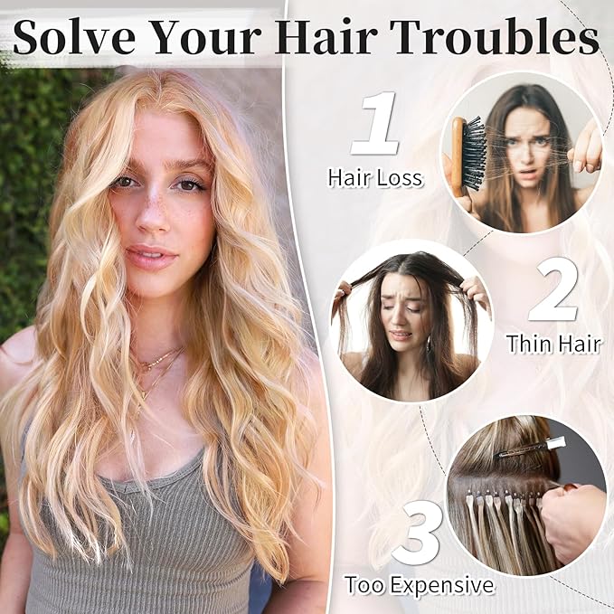 KooKaStyle Invisible Wire Hair Extensions with Transparent Wire Headband Adjustable Size 4 Secure Clips Long Wavy Hairpiece Platinum Blonde mix Orange Blonde 20inch for Women